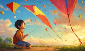 kite with boy