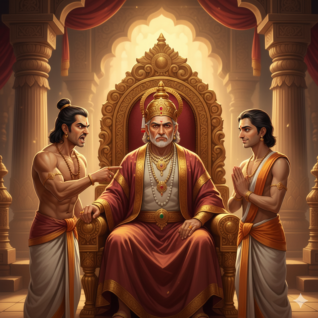 राजा और दो नौकर की परीक्षा: विनम्रता और चरित्र की कहानी