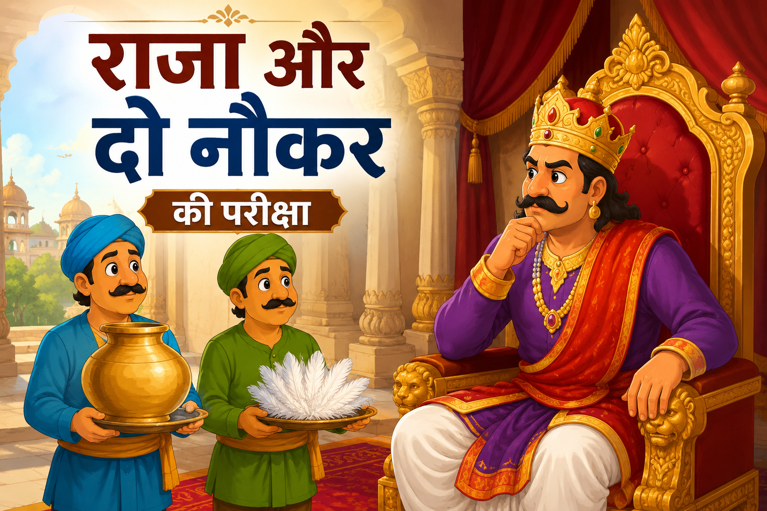 राजा और दो नौकर की परीक्षा: विनम्रता और चरित्र की कहानी